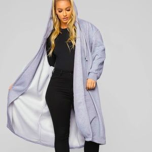 Grey Long oversized coat